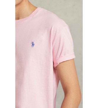 Polo Ralph Lauren T-shirt de malha Slim Fit personalizada cor-de-rosa