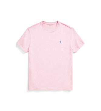 Polo Ralph Lauren T-shirt de malha Slim Fit personalizada cor-de-rosa