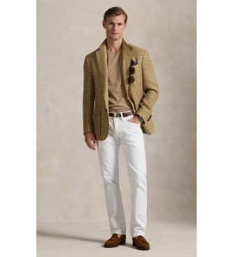 Polo Ralph Lauren T-shirt de malha bege slim fit personalizada