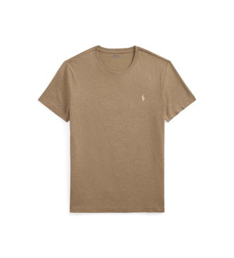 Polo Ralph Lauren T-shirt de malha bege slim fit personalizada