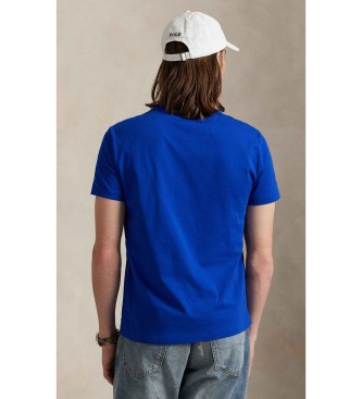Polo Ralph Lauren T-shirt de malha slim fit personalizada azul