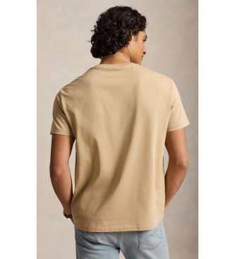 Polo Ralph Lauren T-shirt en maille Custom Slim Fit beige