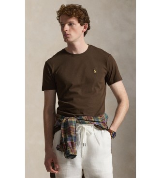 Polo Ralph Lauren Brun strikket T-shirt i Custom Slim Fit-pasform