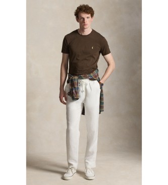 Polo Ralph Lauren Brun strikket T-shirt i Custom Slim Fit-pasform