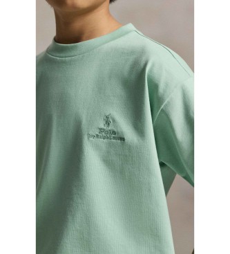 Polo Ralph Lauren T-shirt verde in maglia di cotone vestibilit� ampia