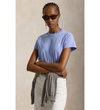 Polo Ralph Lauren Hellblaues Classic Fit T-Shirt aus Baumwollstrick