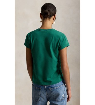 Polo Ralph Lauren Grünes Classic Fit T-Shirt aus Baumwollstrick