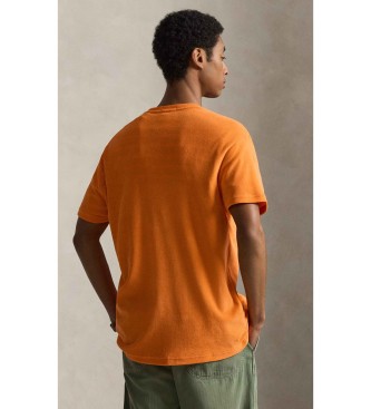 Polo Ralph Lauren T-shirt de malha turca Classic Fit cor de laranja