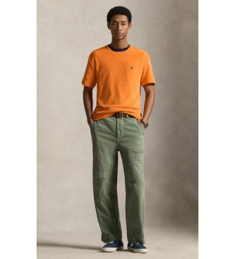 Polo Ralph Lauren T-shirt de malha turca Classic Fit cor de laranja