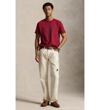 Polo Ralph Lauren T-shirt de malha com estampado Classic Fit vermelho