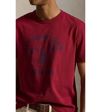 Polo Ralph Lauren T-shirt de malha com estampado Classic Fit vermelho