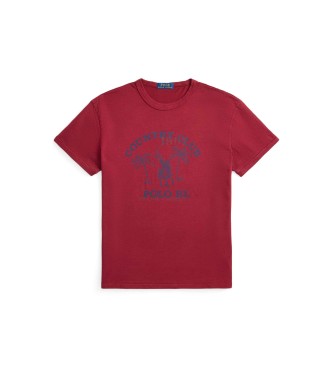 Polo Ralph Lauren T-shirt de malha com estampado Classic Fit vermelho