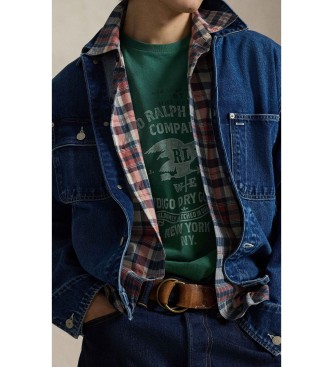 Polo Ralph Lauren T-shirt de malha verde estampada Classic Fit