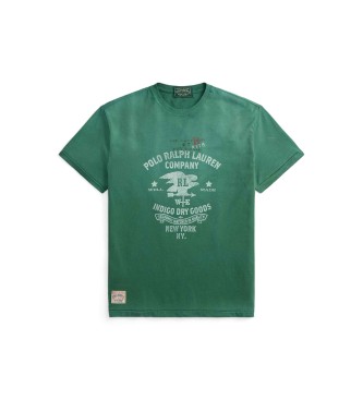 Polo Ralph Lauren T-shirt de malha verde estampada Classic Fit