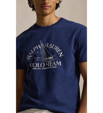 Polo Ralph Lauren T-shirt de malha com estampado azul-marinho Classic Fit