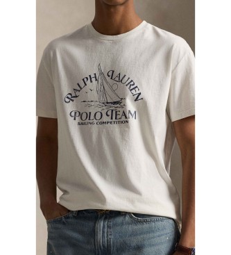 Polo Ralph Lauren T-shirt de malha estampada Classic Fit em branco