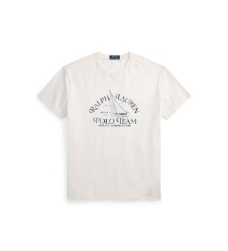 Polo Ralph Lauren T-shirt de malha estampada Classic Fit em branco