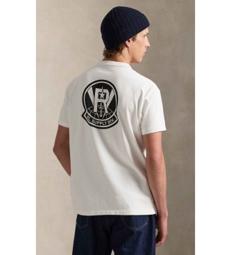 Polo Ralph Lauren Pletena majica Classic Fit s potiskom, bela