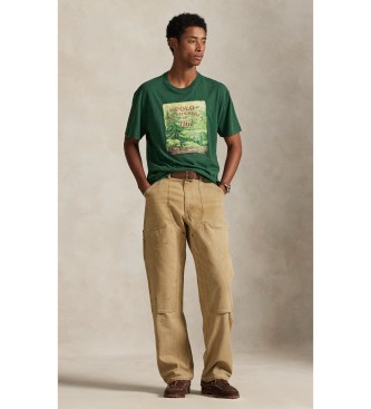 Polo Ralph Lauren Zelena pletena majica s potiskom Classic Fit