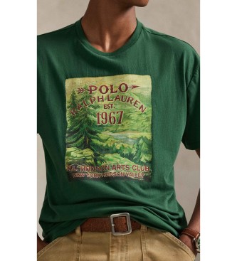 Polo Ralph Lauren Zelena pletena majica s potiskom Classic Fit