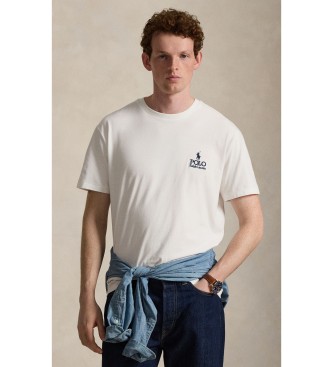 Polo Ralph Lauren Klassisches weißes Jersey-Strick-T-Shirt mit klassischer Passform