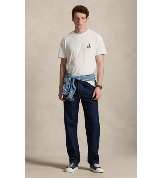 Polo Ralph Lauren Klassisches weißes Jersey-Strick-T-Shirt mit klassischer Passform