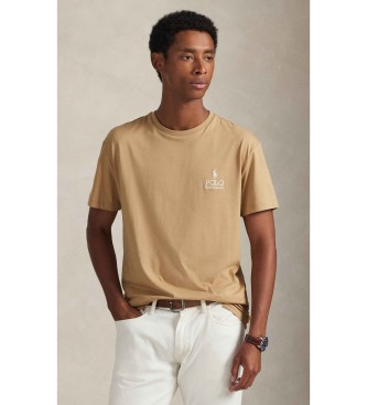 Polo Ralph Lauren T-shirt de malha de jersey bege Classic Fit