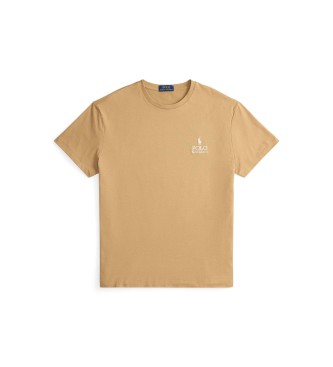 Polo Ralph Lauren T-shirt de malha de jersey bege Classic Fit