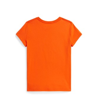 Polo Ralph Lauren Jersey knitted T-shirt with orange Polo Bear