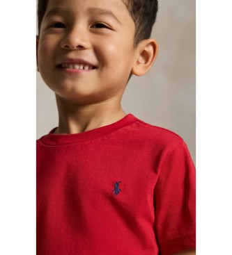 Polo Ralph Lauren Röd stickad T-shirt i bomullsjersey