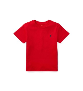 Polo Ralph Lauren Röd stickad T-shirt i bomullsjersey