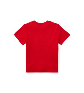 Polo Ralph Lauren Röd stickad T-shirt i bomullsjersey