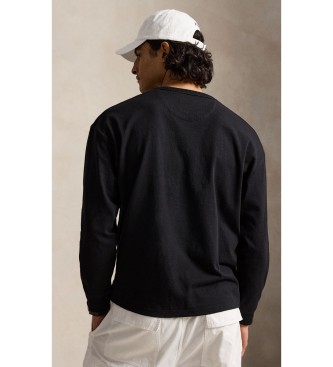 Polo Ralph Lauren Czarna koszulka z d?u?szymi r?kawami z dzianiny jerseyowej