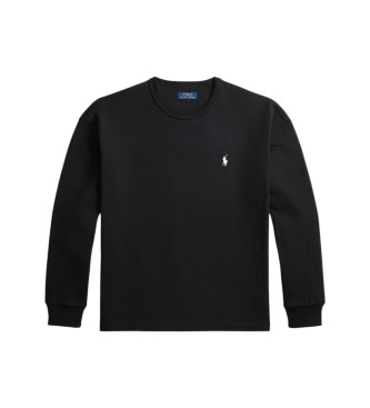 Polo Ralph Lauren Czarna koszulka z d?u?szymi r?kawami z dzianiny jerseyowej