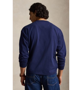 Polo Ralph Lauren Langärmeliges Marine-T-Shirt aus Jersey-Strick