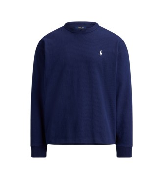 Polo Ralph Lauren Langärmeliges Marine-T-Shirt aus Jersey-Strick