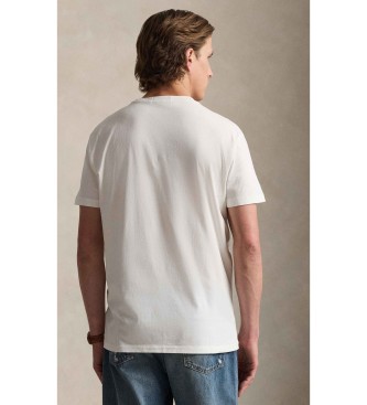 Polo Ralph Lauren Pletena majica iz majice Off-white s potiskanim džersijem