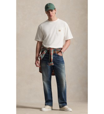 Polo Ralph Lauren T-shirt de malha pesada Off-white Relaxed Fit
