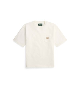 Polo Ralph Lauren T-shirt de malha pesada Off-white Relaxed Fit