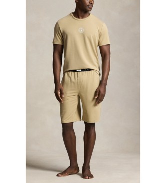 Polo Ralph Lauren Frans badstof T-shirt met beige logo