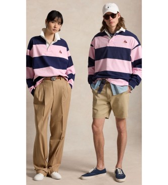 Polo Ralph Lauren Camiseta de rugby Big Fit de punto rosa