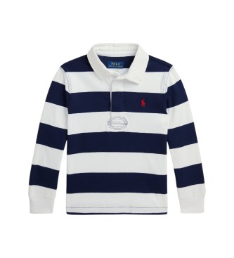 Polo Ralph Lauren Camiseta de rugby icónica marino, blanco