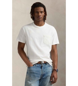 Polo Ralph Lauren T-shirt usada com bolso branco