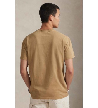 Polo Ralph Lauren T-shirt usada com bolso bege