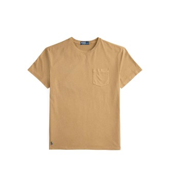 Polo Ralph Lauren T-shirt usada com bolso bege