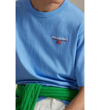 Polo Ralph Lauren Polo Sport T-shirt Relaxed Fit pletena majica modra