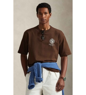 Polo Ralph Lauren T-shirt de corte descontra�do em malha de jersey castanha