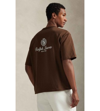 Polo Ralph Lauren T-shirt de corte descontra�do em malha de jersey castanha