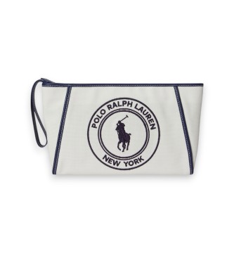 Polo Ralph Lauren Pochette Polo Play in tela canvas bianco