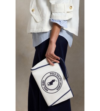 Polo Ralph Lauren Pochette Polo Play in tela canvas bianco